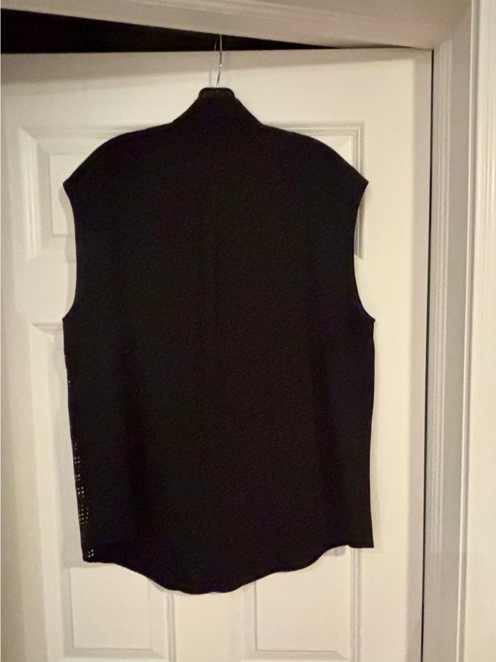 Italian Sleeveless Black Button-Up Blouse with Beaded Placket. Never worn - Picture 4 of 5